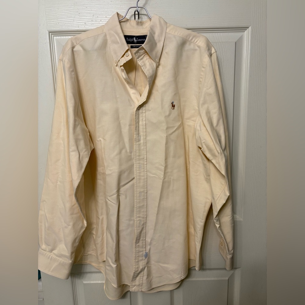 Men’s Ralph Lauren Polo Light Yellow Button Down Shirt - 16-34 - Read Desc